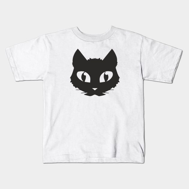 Black Cat (Muzzle) Kids T-Shirt by aceofspace